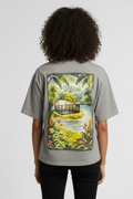 Equall women's drop shoulder graphic t-shirt back artwork view"