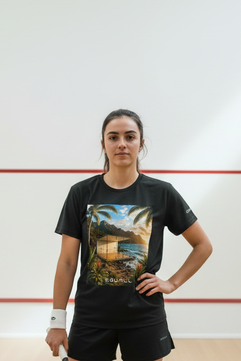 Equall Black Organic Tee - Standing Court Shot